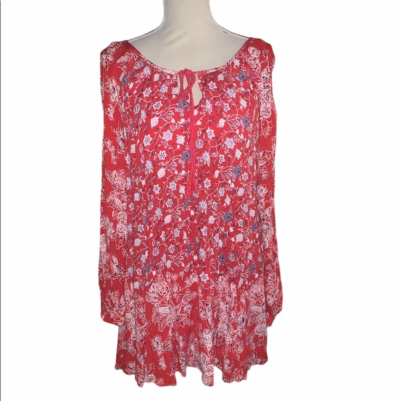 Free People Dresses & Skirts - Free People L red floral boho dresss
